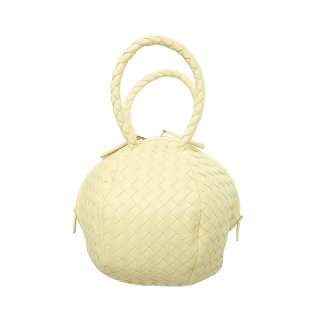 Image 1 of 3 - NEUTRAL - BOTTEGA VENETA Mava Top Handle Bag has a curved top handle and magnetic side closures. 100% leather. Made in Italy.  