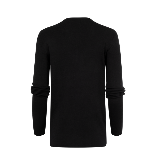 Image 2 of 2 - BLACK - THE ROW Josette Silk Knit Cardigan featuring crew neckline, button front, long sleeves and slim fit. 100% silk. Made in Italy. 