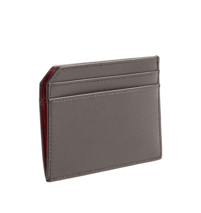 Image 2 of 3 - BROWN - Saint Laurent Mens Card Case is crafted from calfskin leather. Features an embossed Saint Laurent Paris logo, contrasting interior, seven card slots, and bronze-tone hardware. Dimensions: 10.7  7.5  0.5 cm. Main Material: Calfskin Leather. Made in Italy. 