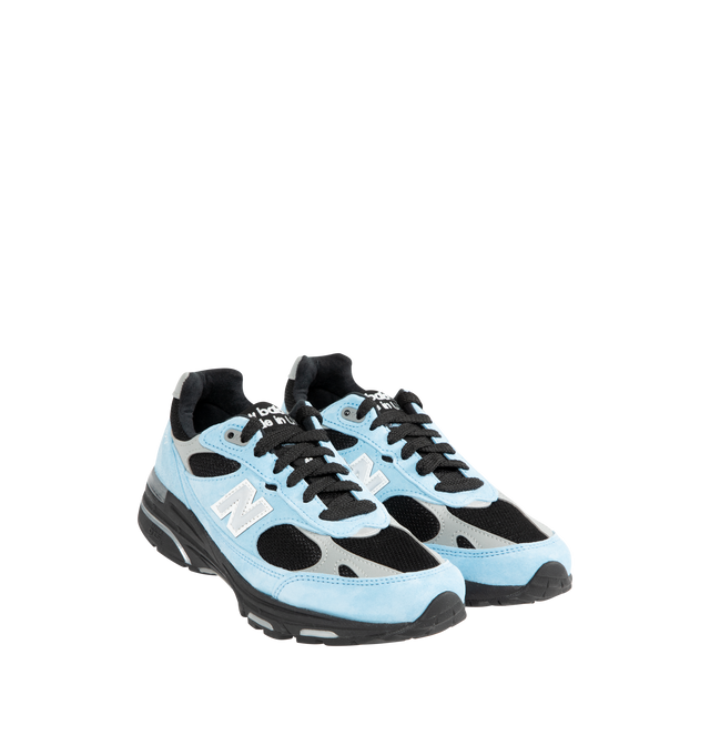 Image 2 of 5 - BLUE - NEW BALANCE 993 Sneaker featuring mesh upper, suede overlays, ABZORB midsole, ACTEVA cushioning, reflective accents designed to catch the light and full-length rubber outsole with Ndurance rubber heel for added durability. 
