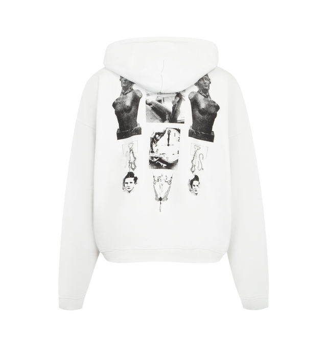 Image 2 of 2 - WHITE - ENFANTS RICHES DEPRIMES Cowboy Light Hoodie featuring drawstring hood, ribbed cuffs and hem, kangaroo pocket and graphic print on front and back. 100% cotton.  