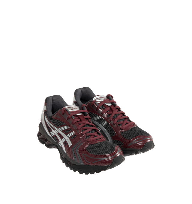 Image 2 of 5 - RED - Asics GEL-Kayano 14 Sneakers are lace-up style with rip-stop underlays, GEL cushioning, and TRUSSTIC support system. Unisex style in men's sizing. 