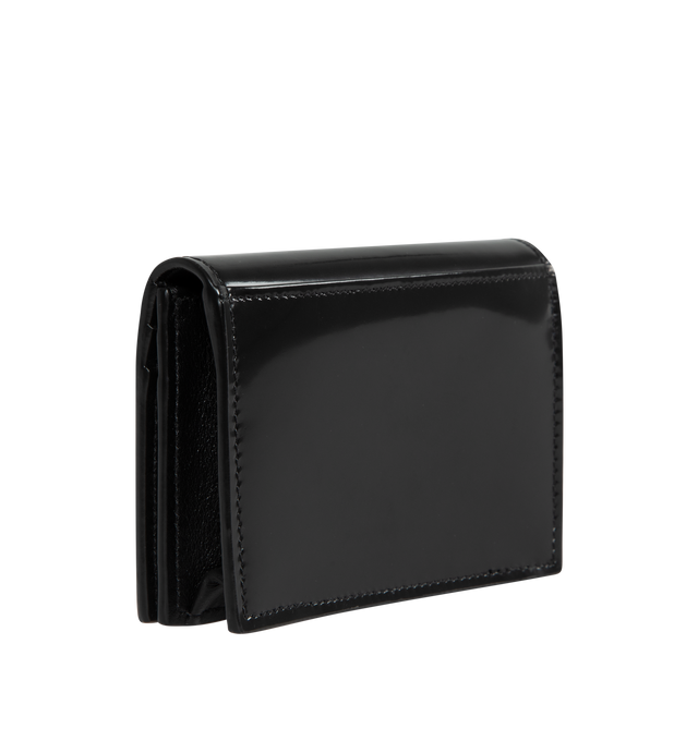 Image 2 of 3 - BLACK - SAINT LAURENT Business Card Case featuring snap button closure, one main compartment, three card slots and leather lining. 4.3 X 3 X 0.8 inches. 80% calfskin leather, 20% metal. 