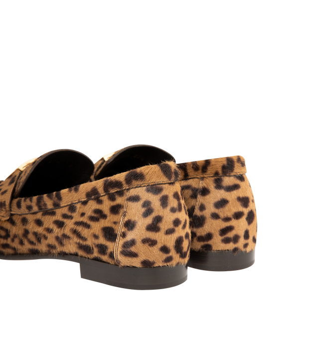 Image 3 of 4 - BROWN - FENDI Baguette Penny Loafers featuring calf hair lining, a leopard pattern, classic moc-toe design, leather lining and leather sole. Made in Italy. 