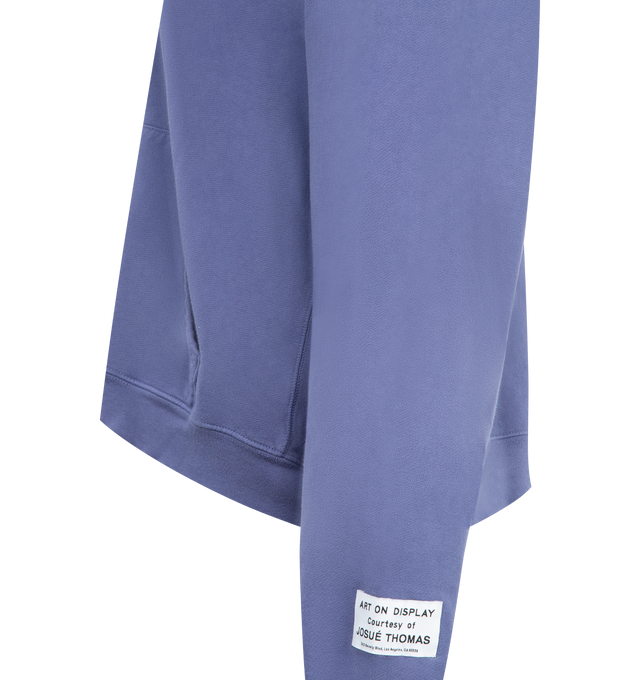 Image 3 of 3 - PURPLE - GALLERY DEPT. 90's Full Zip Hoodie featuring concealed zip fastening at front, relaxed fit, hood, long sleeves, brand patch at sleeve, brand print, kangaroo pocket at front and ribbed trims. 100% cotton. Made in USA. 