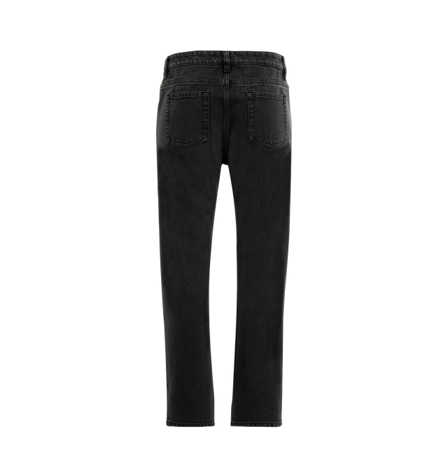 Image 2 of 3 - BLACK - THE ROW Riaco Jean featuring mid-rise jean in in gently faded cotton denim with slim leg, tonal topstitching and classic 5-pocket construction. 100% cotton. Made in Italy. 