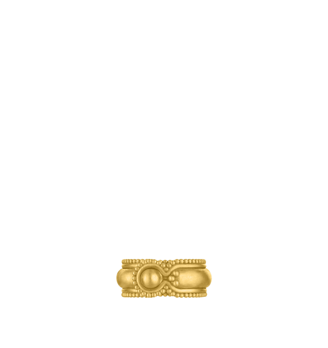 Image 1 of 3 - GOLD - Prounis Osnapa Ring is handcrafted from 22K yellow gold and features a sculptural silhouette inspired by the brands signature classical aesthetic. Handmade in New York. For personal consultation and detailed information about jewelry, please contact our dedicated stylist team at personalshopping@hirshleifers.com.This item may be restricted for online purchase to international clients. For assistance purchasing this item please contact our dedicated stylist team at personalshopping@hirs 