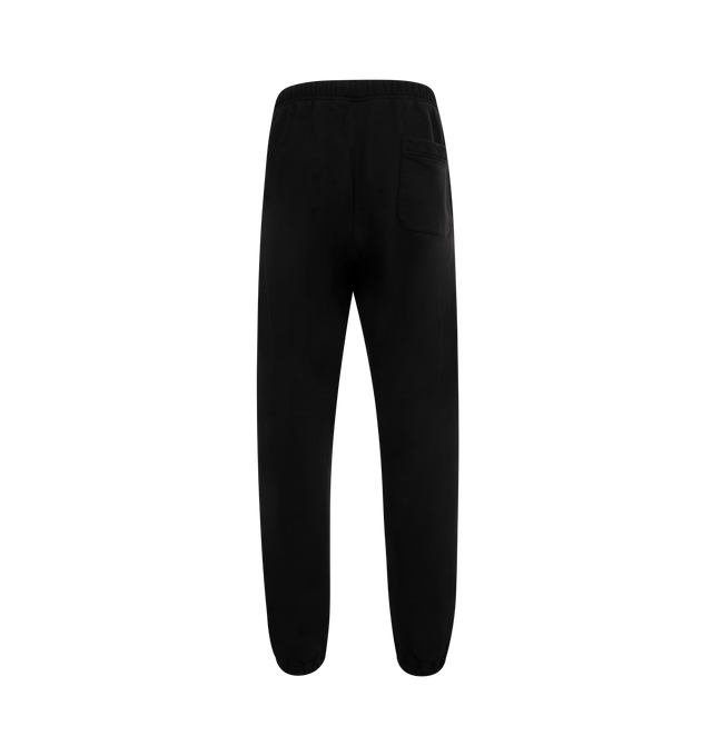 Image 2 of 3 - BLACK - SAINT MICHAEL Logo Sweatpant featuring ankle cuffs, rear pocket, side pockets, drawstring waistband and screen-printed logo branding. 100% cotton. 