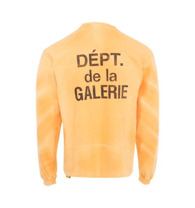 Image 2 of 4 - ORANGE - Gallery Dept. classic long sleeve tee in a boxy and relaxed fit with signature French logo and a vintage, worn look. Made in Los Angeles, CA. Material: 100% Cotton.  