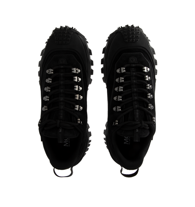 Image 5 of 5 - BLACK - Moncler Trailgrip Apex Low Top Sneakers are a lace-up style with GORE-TEX waterproof membranes, EVA midsoles, Vibram treads, OrthoLite insoles, and TPU spoiler soles. Made in Vietnam.  