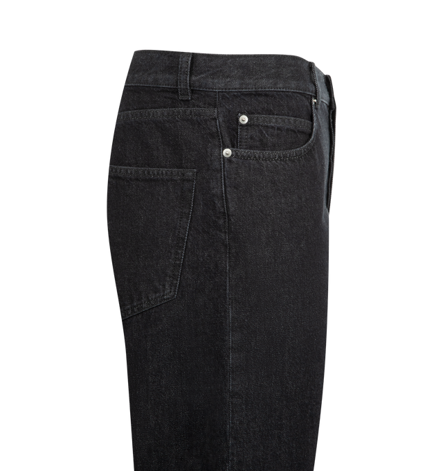 Image 3 of 3 - BLACK - THE ROW Rossen Jean featuring low-rise jean in cotton denim with straight leg, tonal topstitching and classic 5-pocket construction. 100% cotton. Made in Italy. 