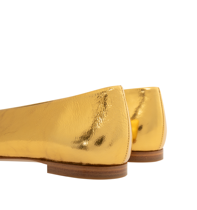 Image 3 of 4 - GOLD - BOTTEGA VENETA Sofia Ballerina featuring ballerina flat with supple construction in reflective goatskin and rubber injected leather outsole. Goatskin. Made in Italy. 