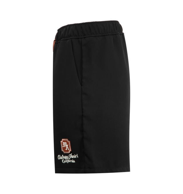 Image 3 of 3 - BLACK - AMIRI MA Chateau Short featuring a drawstring elasticated waistband, logo on leg and side seam pockets. 100% cotton. Made in Italy.  