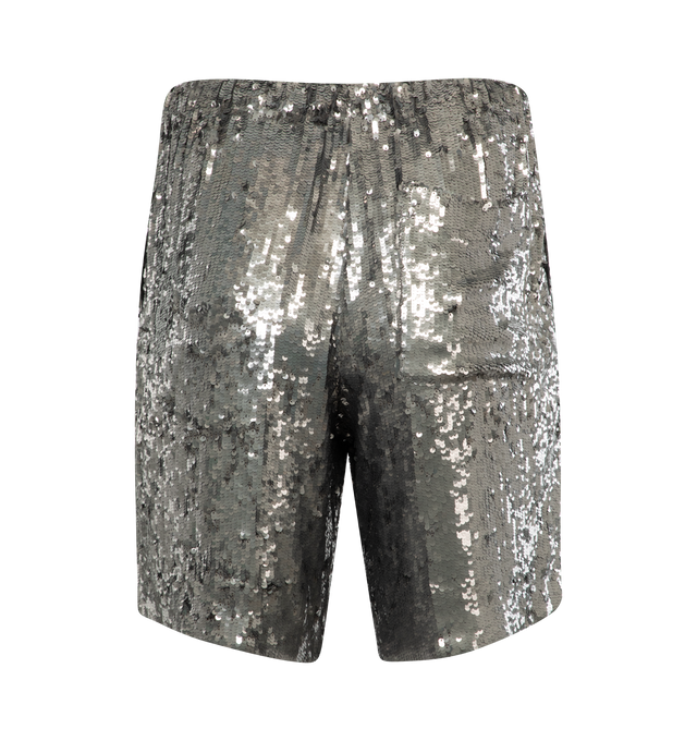 Image 2 of 3 - SILVER - DRIES VAN NOTEN Piperi Pants featuring elastic waistband with drawstring, two slit pockets on the side, sequin embroidery and loose-fit. 100% viscose. Made in India. 