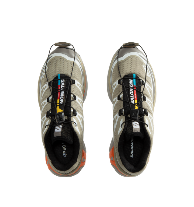 Image 5 of 5 - NEUTRAL - Salomon XT-6 Sneakers are crafted from synthetic and textile materials and feature the legendary XT-6 silhouette reimagined for everyday city wear. Originally designed for long-distance trail performance, this icon combines superior comfort, cushioning, and durability with updated colors and materials that bring its technical heritage into a modern sportstyle context. Main Material: Synthetic and Textile Upper. Lining: Textile. Insole: Textile. Outsole: Rubber. Closure: Quicklace Sy 