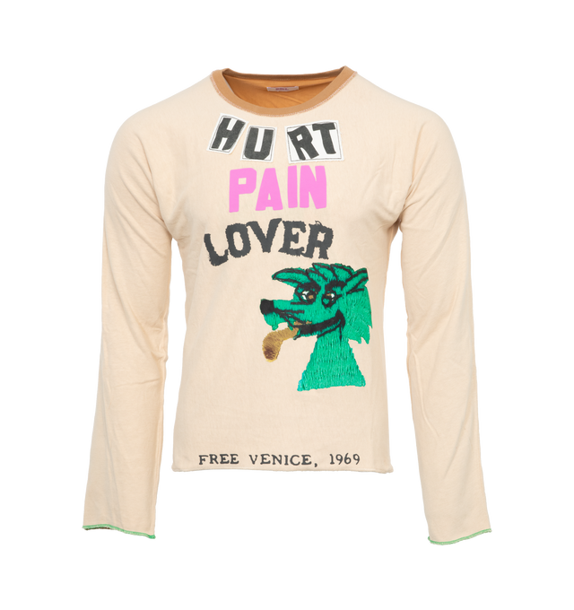 NEUTRAL - ERL UNISEX HURT LOVER REVERSIBLE TSHIRT KNIT features a cut-and-sew style that is made from soft TENCEL� Lyocell and has a reversible cotton side. 100% cotton; 100% TENCEL� Lyocell.