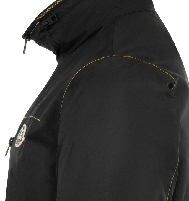 Image 2 of 2 - BLACK - MONCLER Arrakis Jacket featuring water-repellent main fabric, polyester lining, pull-out hood, zipper closure, zipped pockets, elastic cuffs, hem with drawstring fastening and logo patch. 100% polyamide/nylon. Lining: 100% polyester. Made in Romania. 