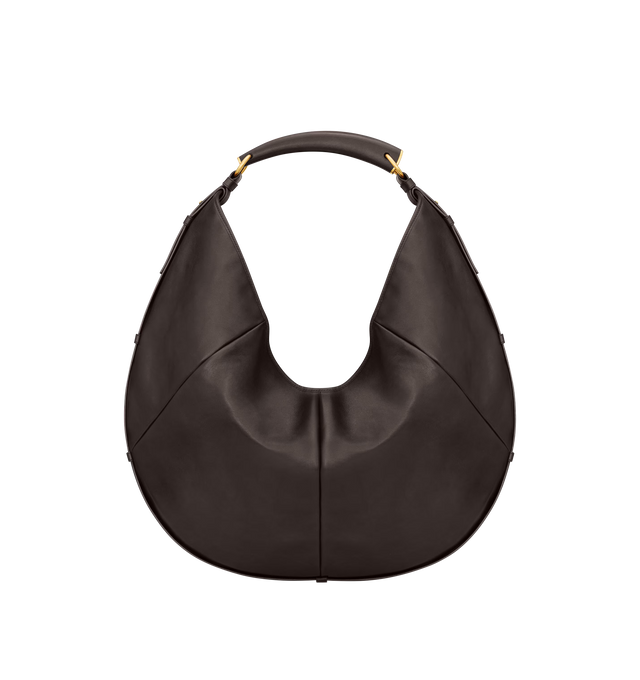 Image 3 of 4 - BROWN - SAINT LAURENT Mombasa Large Bag featuring hobo bag in supple calfskin, lined in tonal suede, leather covered handle for hand or shoulder carry, bronze-tone hardware, magnetic snap closure and one zip pocket. 9.418.9" x 12.217.3" x 1.2". Calfskin. Made in Italy. 