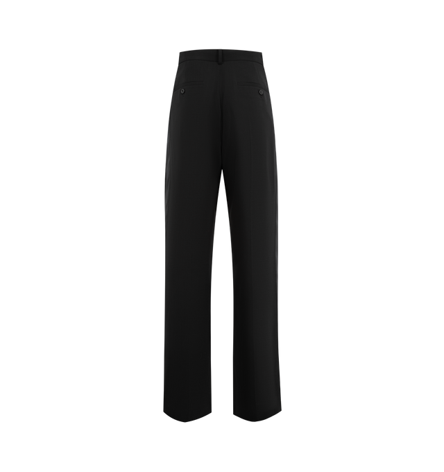 Image 2 of 3 - BLACK - SACAI Wool Suiting Pants featuring belt loops at waistband, four-pocket styling, zip fly, pleats at front and relaxed fit. Made in Japan. 