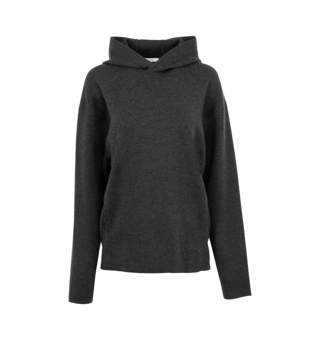 Image 1 of 3 - GREY - THE ROW Idrot Hooded Sweatshirt featuring fixed hood, kangaroo pocket and long sleeves. 100% cotton.  