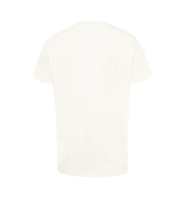 Image 2 of 3 - WHITE - Moncler Logo Debossed T-Shirt has a crew neck, a debossed brand logo at the front, and short sleeves.  