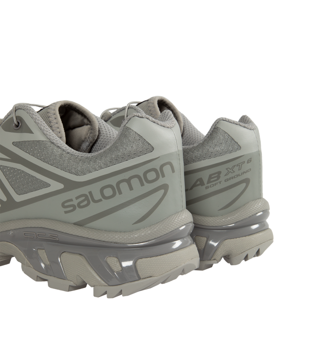 Image 3 of 5 - GREY - SALOMON XT-6 Sneakers featuring lace-up front, signature Agile Chassis system and Mud Contagrip soles. Mesh and rubber. Rubber sole. 