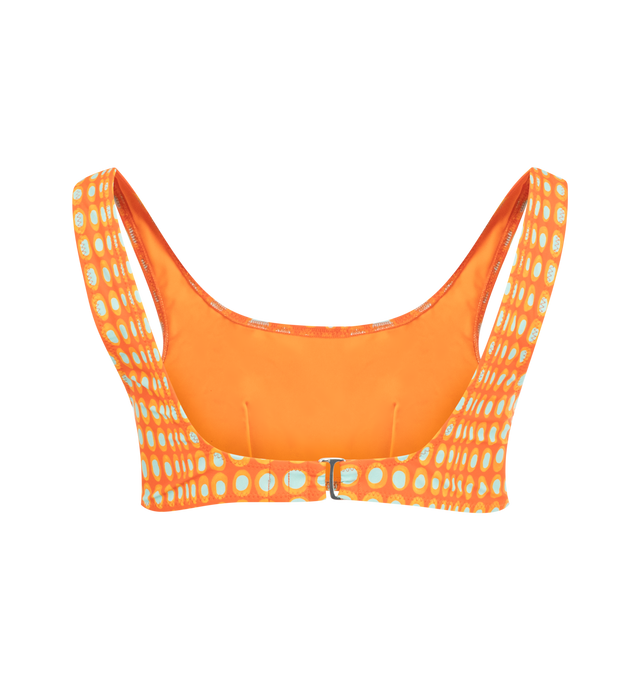 Image 2 of 2 - ORANGE - CHRISTOPHER JOHN ROGERS Wiggle Dot Bikini Top featuring square neck, print throughout and back closure.  