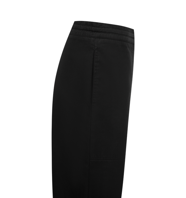 Image 3 of 3 - BLACK - THE ROW Mende Pant featuring front drawstring tie closure, elasticized waistband, side seam pockets and midweight gabardine fabric. 95% cotton, 5% goat cashmere. Made in Italy. 