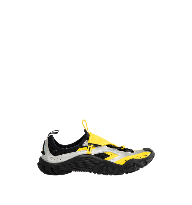 Image 1 of 5 - YELLOW - Adidas Men's PW Water Moc is crafted from textile and synthetic materials and features a streamlined slip-on silhouette with lace fastening. Designed with a regular fit, it is finished with a textile lining and insole, a durable synthetic outsole, and a water-inspired outdoor design. Main Material: Textile and Rubber. 