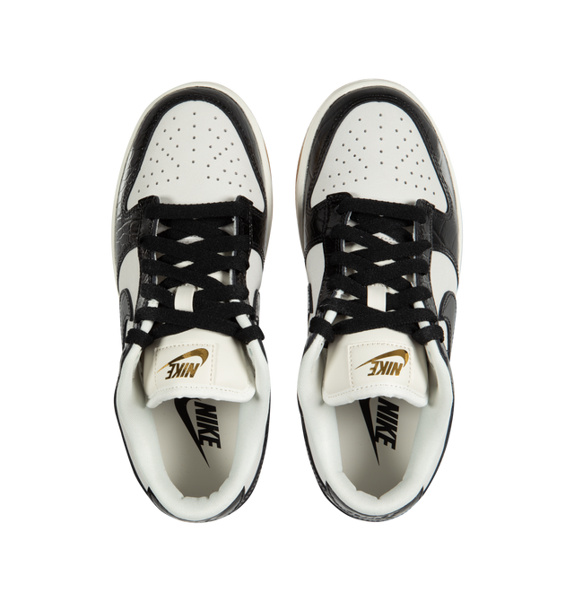 Image 5 of 5 - BLACK - NIKE Dunk Low LX Sneaker featuring lace-up front, signature Swooshes at sides, embossed Air logo at foxing, perforated toe and padded collar with debossed Nike logo at back counter. 