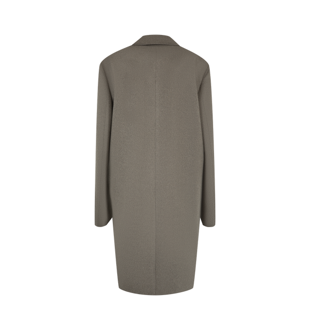 Image 2 of 3 - NEUTRAL - The Row Women's Ciel Coat is crafted from heavyweight double-face cashmere and features a mid-length tailored silhouette with notch lapels, front welt pockets, and an open-front design. Lined in silk, this designer cashmere coat combines exceptional Italian craftsmanship with a soft, brushed finish and subtle sheen, creating an elegant outerwear staple with timeless sophistication. Main Material: 100% Double-Face Cashmere. Lining: 100% Silk. Made in Italy. 