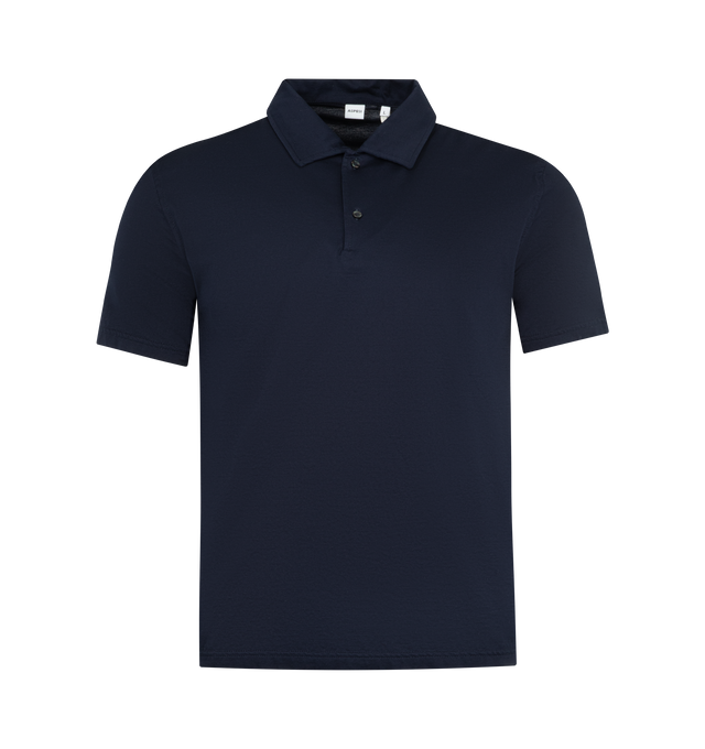 Image 1 of 2 - BLUE - ASPESI Polo Mod featuring timeless shirt collar with a button placket and short sleeves. 100% cotton. 