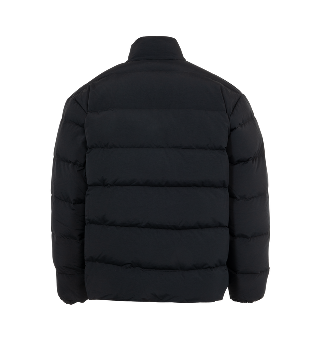 Image 2 of 3 - BLACK - Bode Burlington Puffer Jacket has a stand collar, a press stud fastening, side flap pockets, elastic cuffs, and duck feather insulation. 100% nylon. Made in USA. 