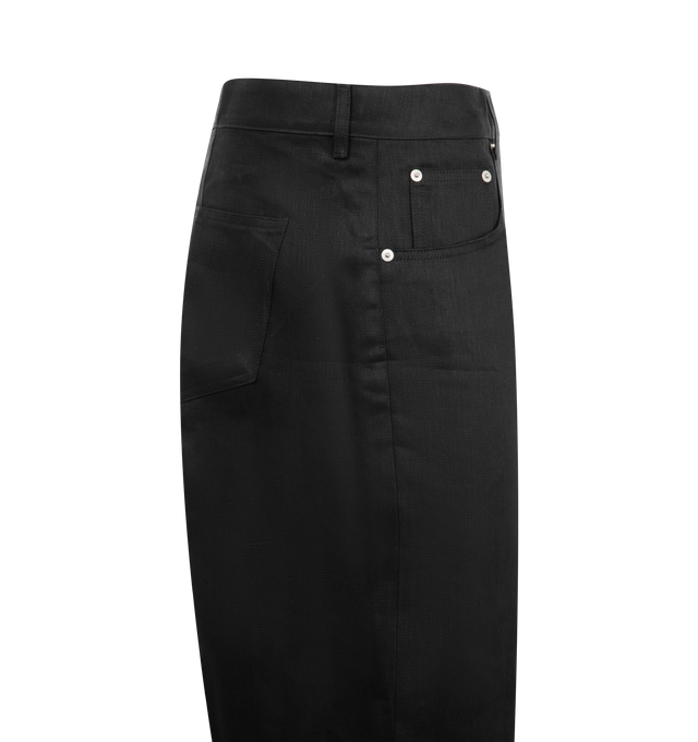 Image 3 of 3 - BLACK - Rick Owens Men's Geth jeans featuring five-pocket styling, belt loops, and button-fly.  