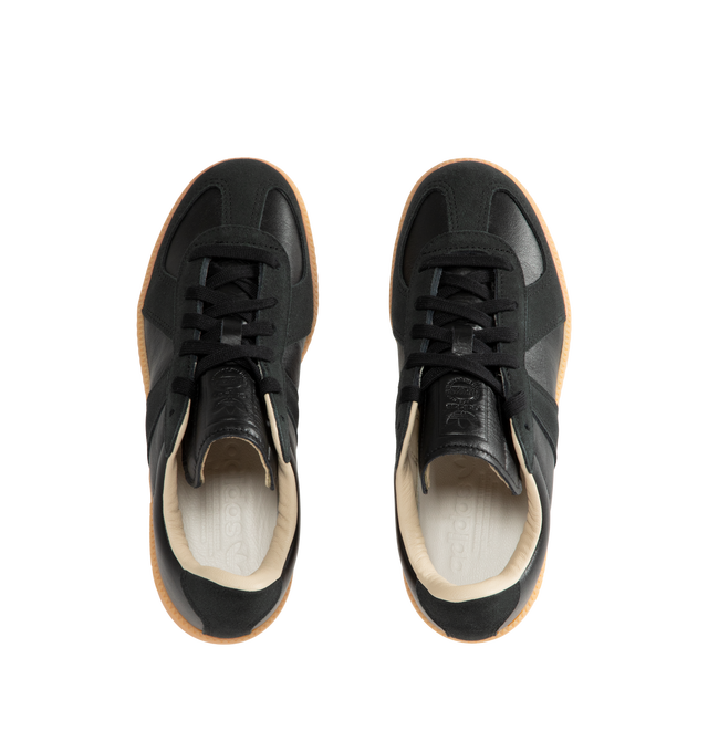 Image 5 of 5 - BLACK - Adidas Mens BW Army Shoes are crafted from leather with premium suede overlays. Features a regular fit, lace-up closure, leather sockliner, rubber outsole, and adidas logo detailing on the tongue, sockliner, and tooling. Upper: Leather with Suede Overlays; Sockliner: Leather; Outsole: Rubber. Made in Vietnam. 