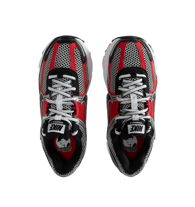 Image 5 of 5 - RED - NIKE ZOOM VOMERO 5 fearures Mesh with TecTuff and utilitarian overlays that are breathable and durable, cushlon foam with Zoom Air cushioning and rubber tread. 