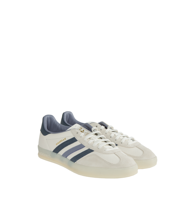 Image 2 of 5 - WHITE - ADIDAS Gazelle Indoor Sneaker featuring regular fit, lace closure, leather upper, leather lining and rubber outsole. 