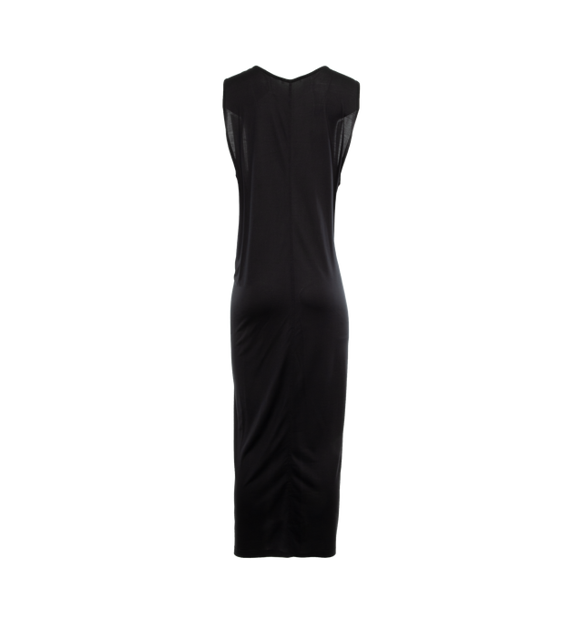 Image 2 of 3 - BLACK - THE ROW Lidia Dress featuring ankle-length sleeveless dress in smooth silk jersey with relaxed silhouette, scoop neckline, and signature center back detail. 100% silk. Made in Italy. 