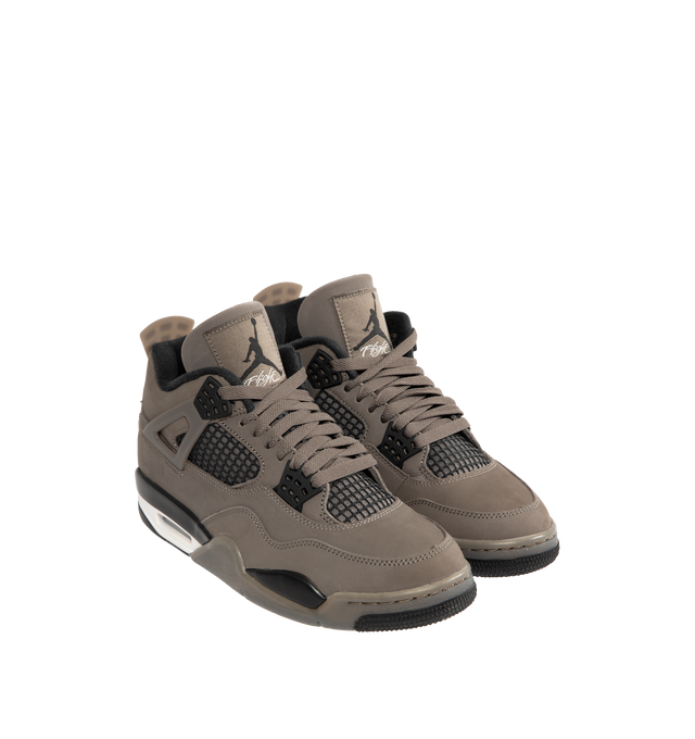 Image 2 of 5 - GREY - JORDAN Air Jordan 4 Retro Sneaker featuring full-grain leather and premium textiles, floating eyestays, Nike Air technology and rubber in the outsole. 