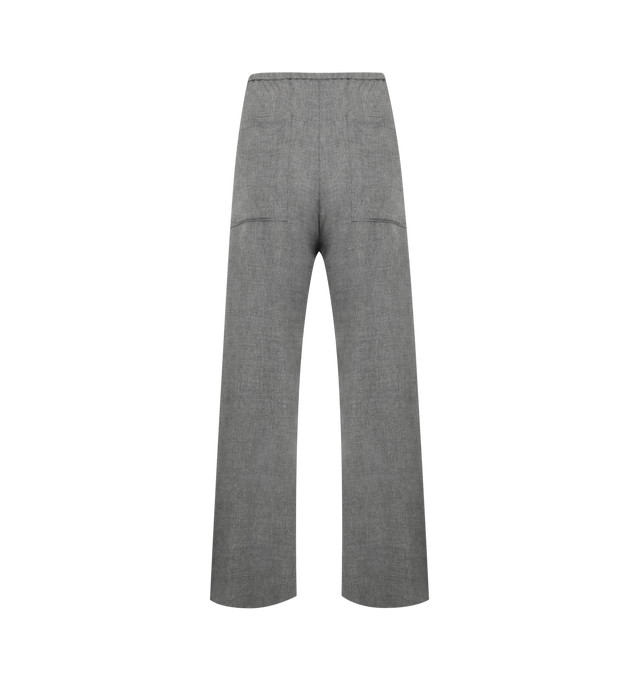 Image 2 of 3 - GREY - TOTEME Fluid Winter Trousers featuring elasticated waistband, a high waist with side and back pockets and flared, wide legs for a sculptural effect. 90% viscose, 10% wool. 
