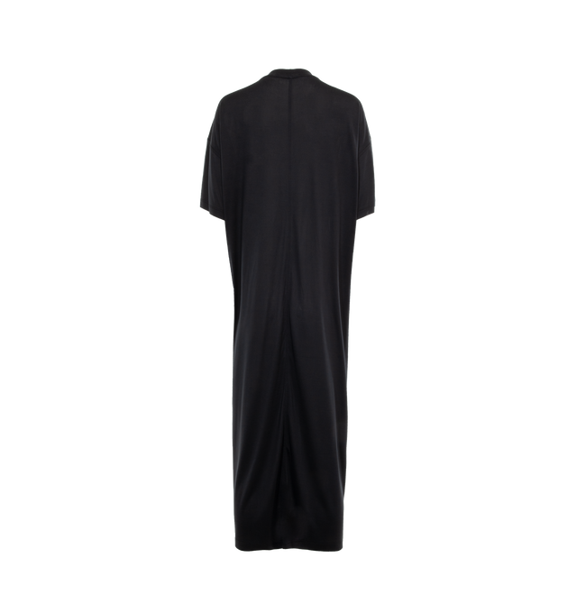 Image 2 of 3 - BLACK - THE ROW Simo Dress featuring ankle-length short-sleeve dress in smooth silk jersey with relaxed fit, scooped neckline, and signature center back detail. 100% silk. Made in Italy. 