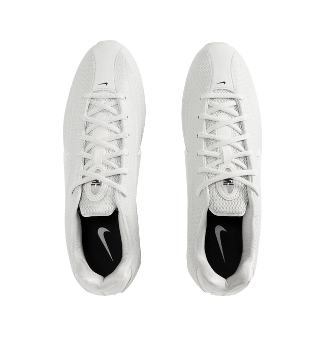 Image 5 of 5 - WHITE - NIKE Shox Z Sneaker featuring textile upper with rubber sole, lace-up front, cushioned textile footbed and lining, signature Swoosh at outer panels and modern low-profile with compressed heel columns. 