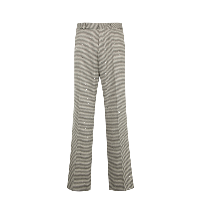 Image 1 of 3 - MULTI - Amiri Men's MA Sequin Trousers are crafted from a textured polyester blend with metallic fibers and feature a tailored silhouette with allover sequin embellishments. These designer trousers combine statement-making glamour with refined Italian craftsmanship for elevated evening wear. Main Material: 66% Polyester, 33% Viscose, 2% Metallic Fiber, 2% Elastane. Made in Italy. 