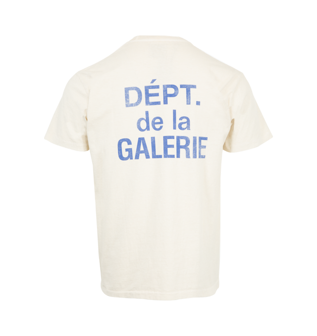 Image 2 of 4 - WHITE - GALLERY DEPT. French Tee featuring crew neck, short sleeves, chest pocket with logo and logo on back. 100% cotton. Made in USA.  