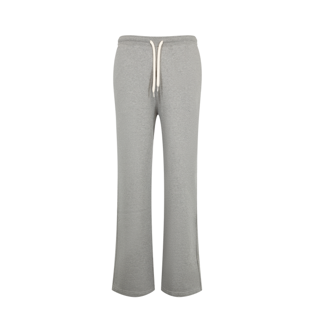 Image 1 of 3 - GREY - Merz b. Schwanen Men's Authentic Fleece Straight Leg Sweatpants are crafted from 100% organic cotton and feature the brands heavyweight Authentic Fleece, a durable loopback fabric with a garment-dyed finish that creates a distinctive vintage-inspired look and feel. Details include side pockets, a single back pocket, an elastic waistband, and a cotton drawstring with metal aglets, finished with the signature swan loop label on the back pocket. Main Material: 100% Organic Cotton.  