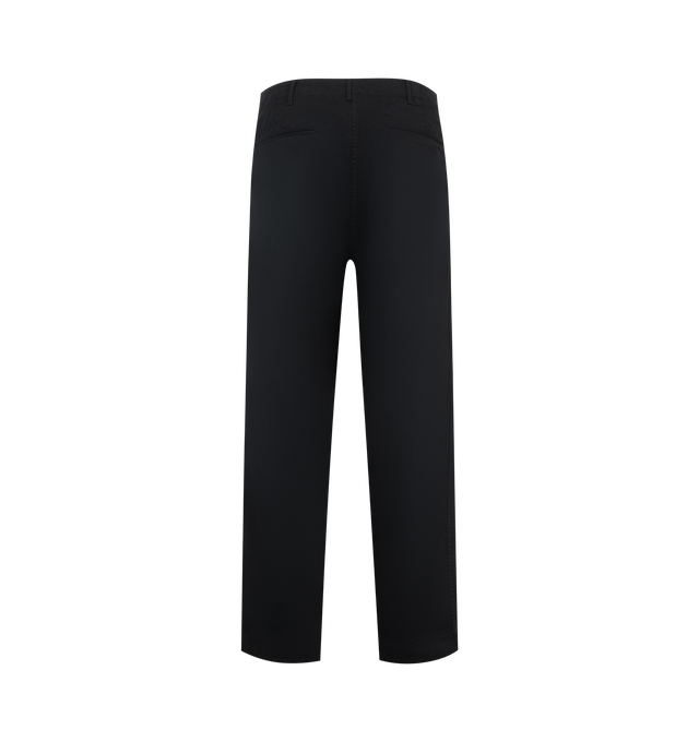 Image 2 of 3 - BLACK - A.Presse Men's Vintage Chino Trousers feature a relaxed silhouette with a timeless chino design for versatile everyday wear. Inspired by vintage military styling, these designer trousers combine premium craftsmanship with a refined yet casual aesthetic, making them an effortless addition to any wardrobe. Main Material: 100%Cotton. Made in Japan. 