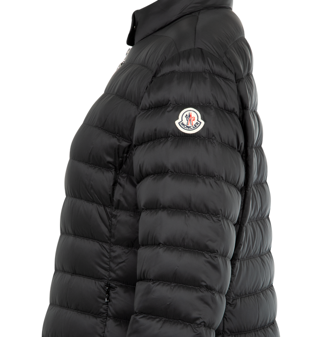 Image 3 of 3 - BLACK - MONCLER Igelle Short Down Jacket featuring water-repellent main fabric, longue saison lining, down-filled, zipper and snap button closure and zipped pockets. 100% polyamide/nlon. Padding: 90% down, 10% feather. 