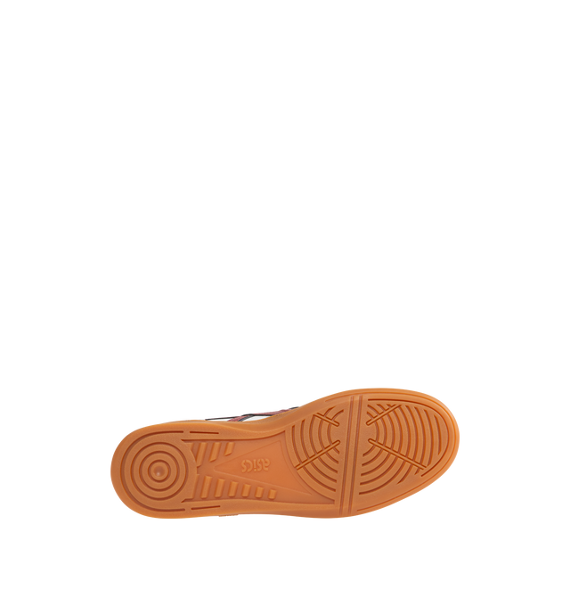 Image 4 of 5 - WHITE - ASICS Skyhand OG Sneakers featuring calf suede, logo-embellished side panels, logo-embroidered tongue, embroidered logo to the rear, round toe, front lace-up fastening, EVA midsole and flat rubber sole. 