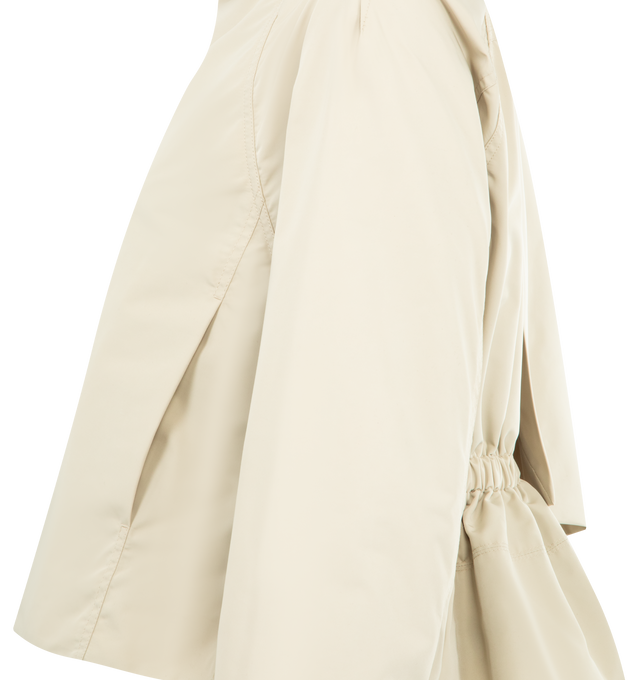 Image 3 of 4 - NEUTRAL - RICK OWENS Cropped Scarf Flight Jacket featuring cropped hem, an asymmetric zipped front, scarf neckline and gathered at the back. 100% polyester. Lining: 100% cotton. Made in Italy. 