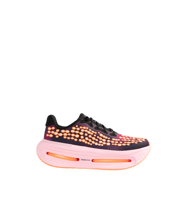 Image 1 of 5 - ORANGE - Nike Men's Vomero Premium Road Running Sneakers feature a lightweight engineered mesh upper in Black, Arctic Pink, Perfect Pink, and Total Orange. The maximum-cushioning design combines a full-length ZoomX foam midsole with Air Zoom units at the forefoot and heel for responsive energy return, while a high-abrasion rubber Waffle outsole provides durable traction. Upper: Engineered Mesh. Midsole: ZoomX Foam. Sole: Rubber. 